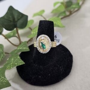 Gold Filled Ring St Jude with Cubic Zirconia Size 9